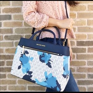 Michael Kors Hallie Blue Floral Bag